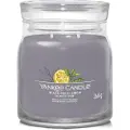 Yankee candle Black Tea & Lemon, Rund, Grå, Black tea (leaf), Sitron, Musc Parfyme , menn, Vanilje, 50 timer, 1 stykker