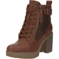 Refresh for woman. 17123201-CAMEL Ankle boots with buckle -Height heel 8cm- brown (40), 5 to 8 cm, Laces, Zip, Casual, Imitation leather