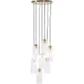QAZQA Art Deco-pendellampe gull med glass 7-lys - Laura