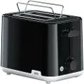 Braun HT1010BK, 2 skiver, Sort, Plast, Rotasjon, 900 W, 132 x 35 x 119 mm