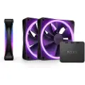 NZXT F120 RGB DUO 3-pack & RGB Controller - Black - Kabinettvifte - 120mm - Svart med RGB LED-lys - 29 dBA