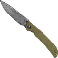CIVIVI Imperium Damascus foldekniv, olive green micarta