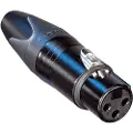 Neutrik NC3FXX-BAG 3-Pole Female XLR Connector Black