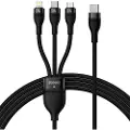 Baseus 3in1 USB cable Flash Series 2 USB-C + micro USB + Lightning 100W 1.5m (black)