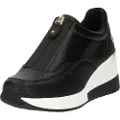 Xti for woman. 14187401-NEGRO Black zip trainers -Height 6 cm (38), 5 to 8 cm, Casual