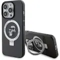 Karl Lagerfeld KLHMP15LHMRSKCK iPhone 15 Pro 6.1 Svart/svart hardt etui Ringstativ Karl&Choupette MagSafe