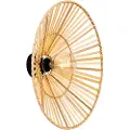 QAZQA Oriental vegglampe svart med naturlig bambus - Pua