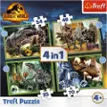 Trefl Puzzle - Jurassic World - Threatening Dinosaurs (4in1) Gulv