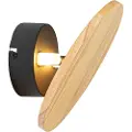 QAZQA Rustikk vegglampe rund i tre - Pulley