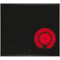 Bosch Serie | 6 PKF675FP2E - Keramisk komfyrtopp - 4 plater - Nisje - bredde: 56 cm - dybde: 49 cm - med pynt av rustfritt stål - svart