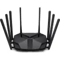 Mercusys MR90X, Wi-Fi 6 (802.11ax), Dobbelbånd (2.4 GHz / 5 GHz), Ethernet/bredbåndsforbindelse, Sort, Frittstående router