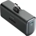 Anker Nano - Strømbank - 5000 mAh - 22.5 watt - 3 A - IQ 3.0 - 2 utgangskontakter (24 pin USB-C) - svart