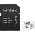 SanDisk High Endurance - Flashminnekort (microSDXC til SD-adapter inkludert) - 256 GB - Video Class V30 / UHS-I U3 / Class10 - microSDXC UHS-I