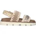 Mou for woman. MU.SW461001C Bio taupe sandals (36), Flat, Velcro, Casual