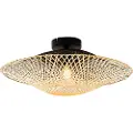 QAZQA Orientalsk utendørs taklampe bambus 50 cm IP44 - Rina