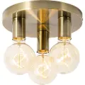 QAZQA Smart Ceiling Lamp Bronze Round Incl. 3 Wifi G95 - Facil
