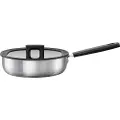 Fiskars Hard Face, Rund, Sautépanne, Sort, Rustfritt stål, Rustfritt stål, 3,2 l, Keramisk, Gass, Halogen, Induksjon, Forseglet Plate
