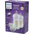 Philips AVENT Natural Response-pakke: 2 Dekorerte Tåteflasker + 2 Ultra Air-smokker 260ml