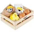 Tidlo Wooden crate with dairy products