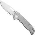 Demko Knives AD 20.5 Smooth Titanium 20CV foldekniv, clip point