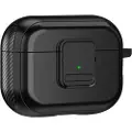 Mtp Products Magnetisk etui til Apple AirPods Pro, TPU-deksel med karabinkrok og spennedesign for Bluetooth-øretelefoner - svart