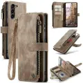 CASEME Samsung Galaxy S23 5G 2-i-1 Multifunksjonell Lommebok-deksel - Brun