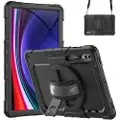 Mtp Products Samsung Galaxy Tab S9 Ultra Heavy Duty 360 Deksel med Håndrem - Svart