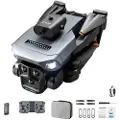 Mtp Products XKJ K6 MAX 3-kameradrone med 3 kameraer for å unngå hindringer HD-fotografering fra luften sammenleggbart quadcopter RC-fly med ett batteri - grå