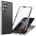 Mtp Products Samsung Galaxy S24 Ultra Magnetic Deksel med Herdet Glass - Sølv