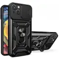 Mtp Products iPhone 15 Hybrid-deksel med Roterende Ring med Kameraskjold - Svart