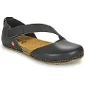 Art for woman. 103842010003_001 Leather Sandals 0384 Crete black (37), Flat, Velcro, Casual