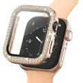 Mtp Products Rhinestone Dekorative Apple Watch SE (2022)/SE/6/5/4 Deksel med Skjermbeskytter - 44mm - Roségull