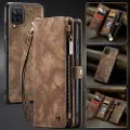 CASEME Samsung Galaxy A12 2-i-1 Multifunksjonell Lommebok-deksel - Brun