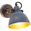QAZQA Industriell vegglampe betong med justerbar kobber - Liko