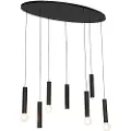 QAZQA Design pendellampe sort oval 7-lys - Tuba