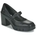 Art for woman. 119771101003_001 Leather shoes 1977 black -Heel height 9cm (39), 8 to 10 cm, Velcro, Casual