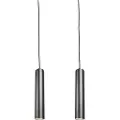 QAZQA Sett med 2 designpendellamper sort - Tuba Small