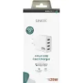 Sinox beslag Sinox PRO 230V 4xUSB-A oplader 25W. Hvid, Indendørs, Vekselstrøm, 5 V, Hvid