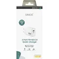 Sinox PRO 230V USB-A+USB-C PD oplader 65W. Hvid