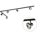 QAZQA Moderne skinnesystem med 5 sorte spotlights 1-fase 300 cm - Iconic Jeany