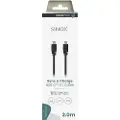 Sinox SXI06362, 2 m, USB C, USB C, USB 3.2 Gen 2 (3.1 Gen 2), 10 Gbit/sek, Sort