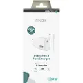 Sinox PRO 230V USB-C PD oplader 20W m/Lightning kabel. Hvid, Indendørs, Vekselstrøm, 2 m, Hvid