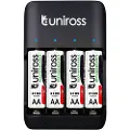 Uniross Batteries Uniross Compact AA+AAA+9V Batterioplader + 4 AA Batterier