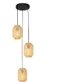 QAZQA Orientalisk pendellampe bambus 3-lys - Yvonne