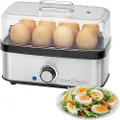 ProfiCook PC-EK 1275, 8 ägg, Rostfritt stål, Tritan, Rotations-, Svart, Rostfritt stål, 400 W