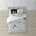 Play Fabrics Dynetrekk Looney Sort/hvitt Til 135/ Seng 140x240 Cm