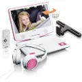Lenco DVP-910, Bærbar DVD-spiller, Konvertibel, Sort, Rosa, CD, DVD, 22,9 cm (9), TFT