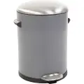 EKO Pedalspand, Belle Deluxe, grå, 5 l, med inderspand i plast, og soft close låg