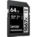 Lexar Professional - Flashminnekort - 64 GB - Video Class V60 / UHS-II U3 / Class10 - 1667x - SDXC UHS-II