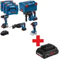 Bosch Kit 18v Gsr + Gdx + Gbh + Gsa + 4ah + 2x5.5ah Bajonettsag